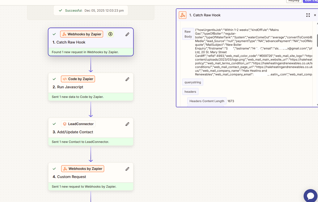 Zapier Webhook Capture